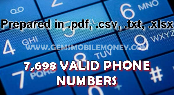 7,698 Valid Phone Numbers image